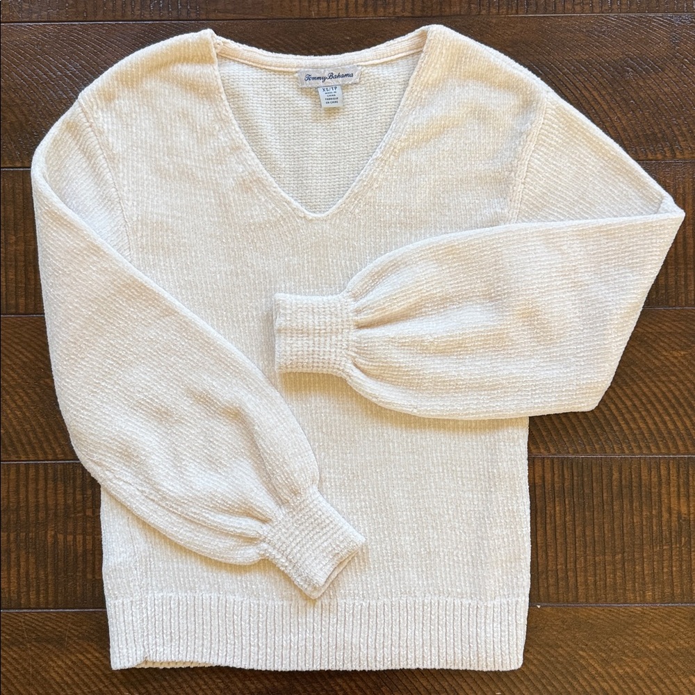 TOMMY BAHAMA Chenille V-Neck Long Sleeve Sweater Size XS